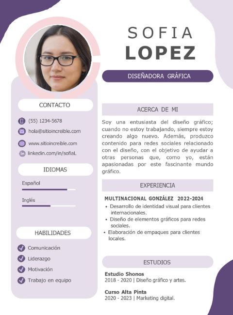 Ejemplo de CV creativo