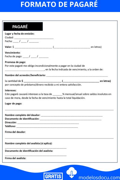 Formato de Pagare