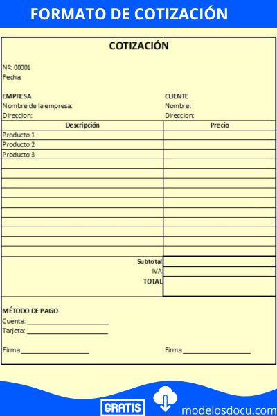 formato de cotizacion