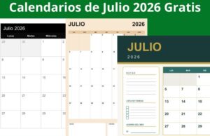 Calendario de Julio 2026 para Imprimir: Formatos PDF, PNG y Excel
