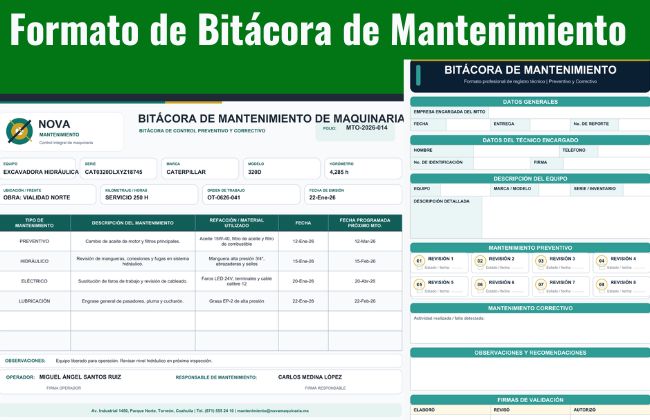 Formato Bitácora de Mantenimiento