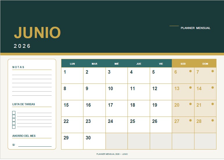 Planner Junio 2026