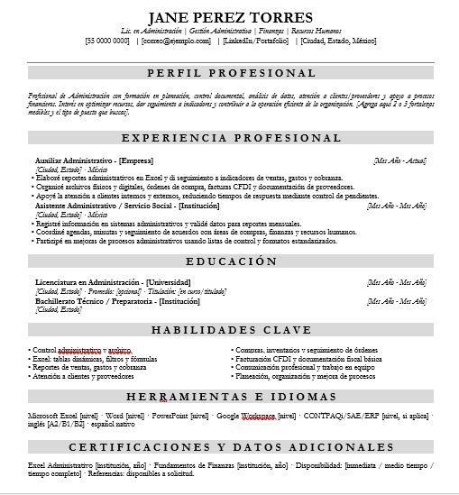 Plantilla CV Clasico