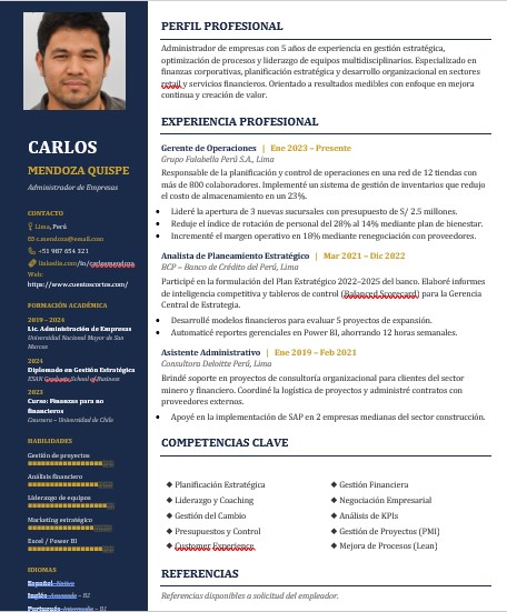Plantilla CV con dos columnas