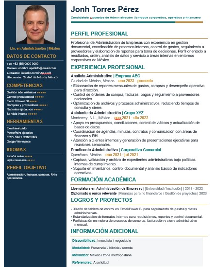 Plantilla CV estilo profesional