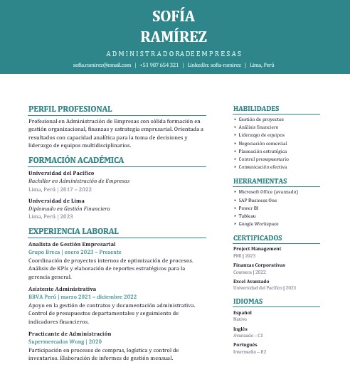 Plantilla CV minimalista