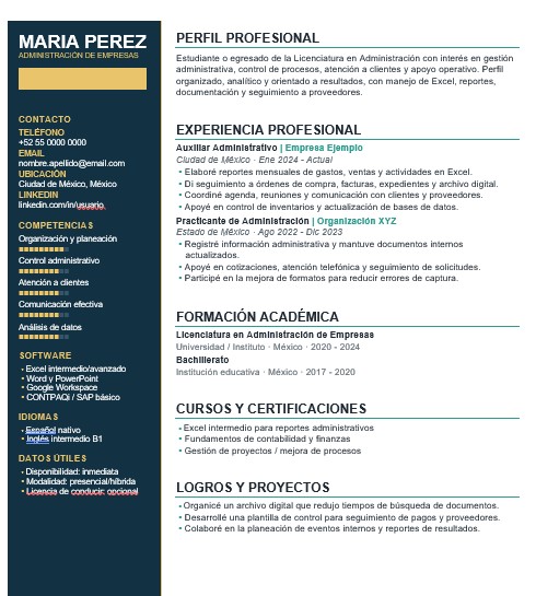 Plantilla CV modelo dos columnas