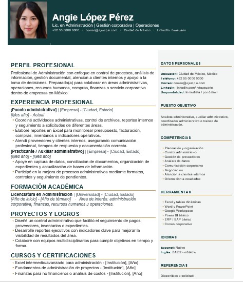 Plantilla CV moderno profesional