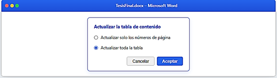 como poner un indice en word